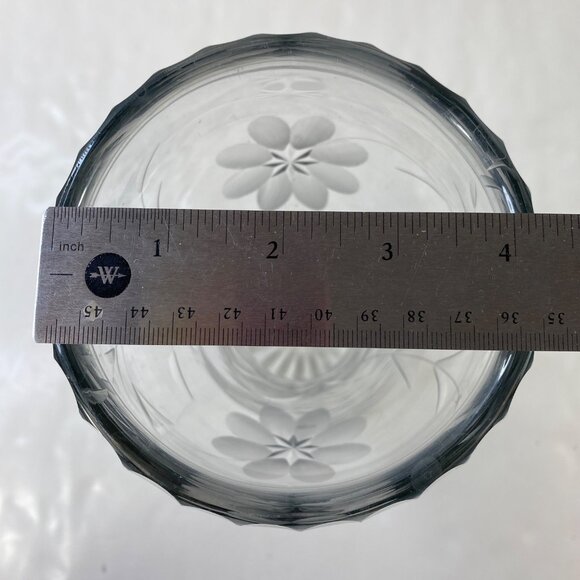 Clear Corset Cut Glass 12" Crystal Vase Floral Daisy Star Center Vintage - Picture 7 of 8